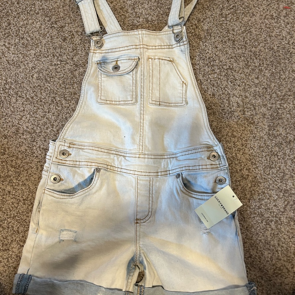 Lucky name brand girls size 10 overall Jean shorts!